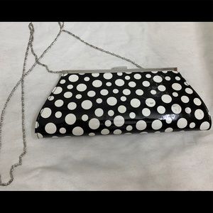 Neiman Marcus black with white polka dot purse